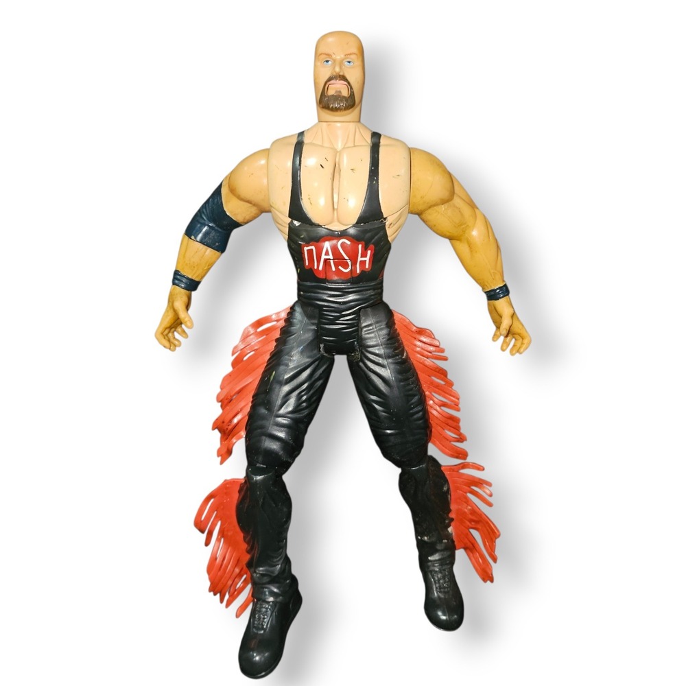 Vintage 1999 WCW Kevin Nash Marvel Wrestling Action Figure 14" Red Fringe nWo